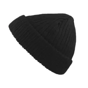 Atlantis Unisex Docker Short Beanie With Turn Up (One Size) (Black)