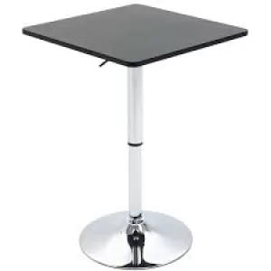 HOMCOM Square Height Adjustable Bar Table Counter Pub Desk with Metal Base for Home Bar, Dining Room, Kitchen, White