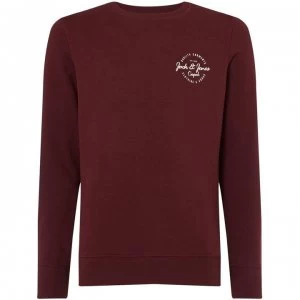 Jack and Jones Rafsmen Chest Logo Sweatshirt - Burgundy