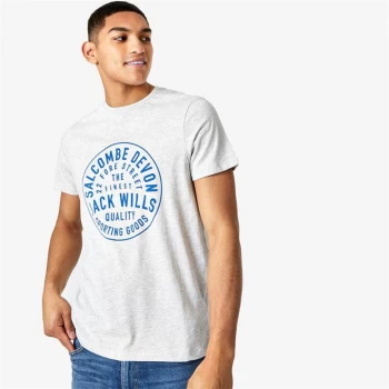 Jack Wills Cornhill Logo T-Shirt - Lt Ash Marl