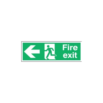 Fire Exit Arrow Left Vinyl Sign - 450 X 150MM