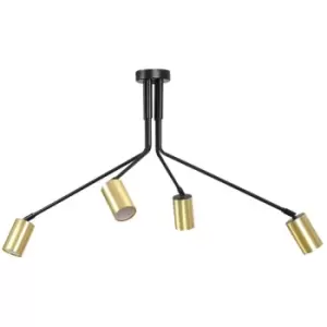 Emibig Verno Black Multi Arm Semi Flush Ceiling light 4x GU10