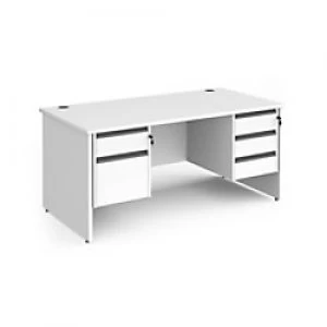 Dams International Straight Desk with White MFC Top and Graphite Frame Panel Legs and Two & Three Lockable Drawer Pedestals Contract 25 1600 x 800 x 7