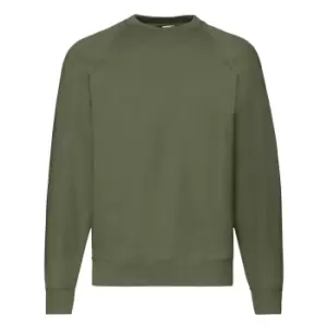 Fruit Of The Loom Mens Raglan Sleeve BelcoroA Sweatshirt (M) (Classic Olive)