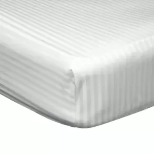 Belledorm 540 Thread Count Satin Stripe Extra Deep Fitted Sheet (Kingsize) (Ivory)