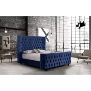 Harmony Bed King Plush Velvet Blue