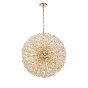 Salisbury Ceiling Pendant 1m Sphere 48 Light G9 French Gold, Crystal