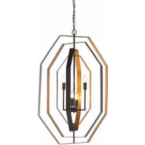 Loops - Multi Arm Geometric Ceiling Chandelier - Aged Bronze & Antique Gold Pendant