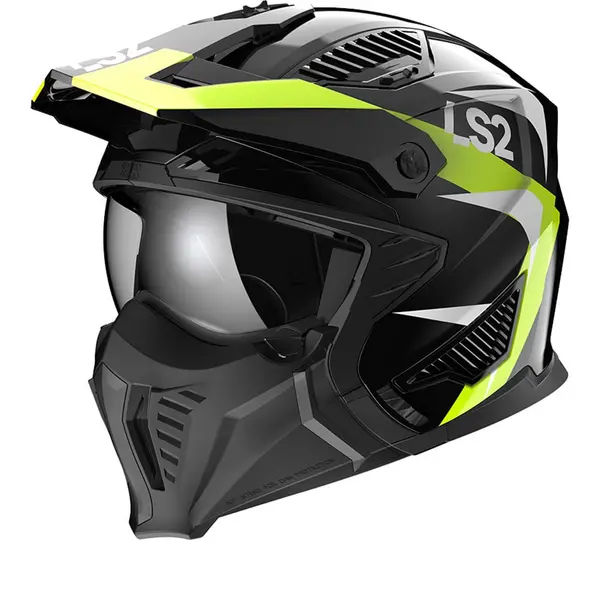 LS2 OF606 Drifter Triality H-V Yellow 06 Offroad Helmet Size M