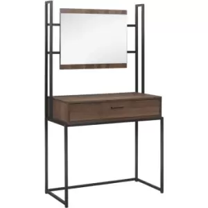 Birlea - Houston Walnut Wooden Dressing Table & Vanity Mirror Set