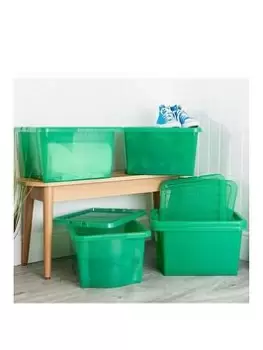 Wham Set Of 3 Crystal 28 Litre Box & Lid