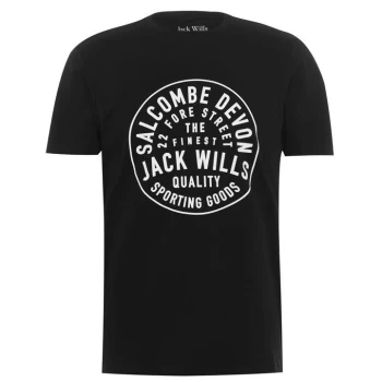 Jack Wills Cornhill Logo T-Shirt - Black