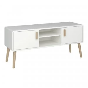 Pavona Wide TV Stand White