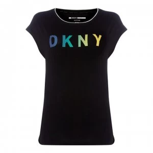 DKNY Rainbow Logo T Shirt - Black