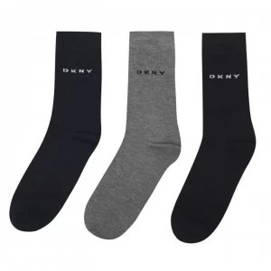 DKNY Logo Crew Socks - Blk/Nvy/Grey