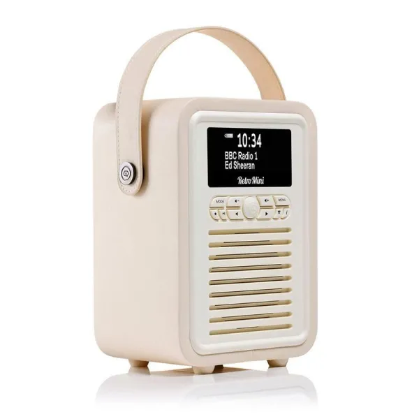 VQ Cream Retro Mini DAB Radio