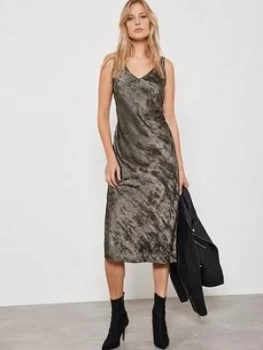 Mint Velvet Shimmer Slip Dress - Pewter