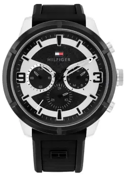 Tommy Hilfiger 1792074 Mens Black and Silver Dial Black Watch