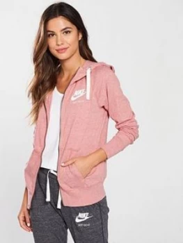 Nike Sportswear Gym Vintage Full Zip Hoodie Pink Size XL Women