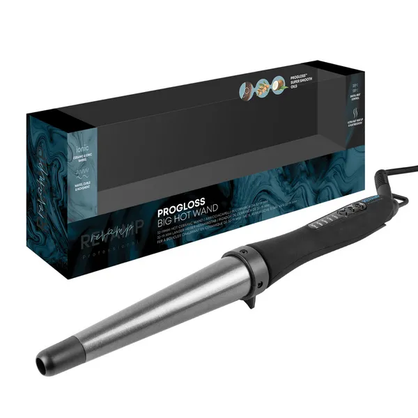 REVAMP Progloss Big Hot Ceramic Wand - Black 5010777148596