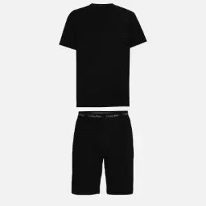 Calvin Klein Logo Short Sleeve Top and Shorts Cotton Sleep Set - S