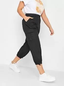 Yours Cargo Crop Trouser Black, Size 22-24, Women