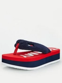 Tommy Jeans Color Block Mid Beach Fluffy Sandal - Navy