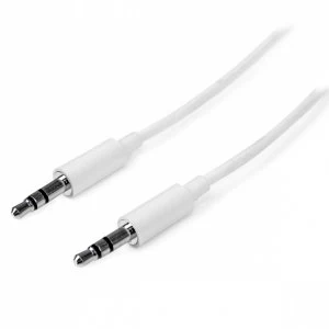 StarTech 1m White Slim 3.5mm Stereo Audio Cable