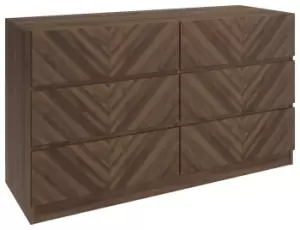 GFW Catania 3+3 Drawer Chest - Walnut