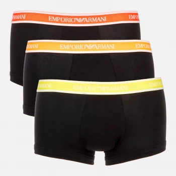 Emporio Armani 3 Pack Stretch Cotton Trunks Black Size S Men