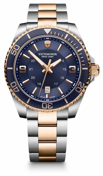 Victorinox 241950 Maverick Two-Tone Blue and Rose-Gold Watch