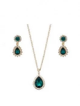 Mood Gold Plated Green Jewellery Set