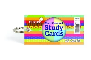 Silvine Multicoloured Study Cards 50x100mm