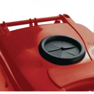 Slingsby Wheelie Bin 240L With Bottle Bank Aperture and Lid Lock Red 377871