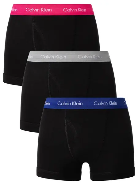 Calvin Klein 3 Pack Classic Trunks Black (Blue/Grey/Pink) M