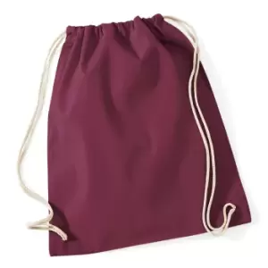 Westford Mill Cotton Gymsac Bag - 12 Litres (One Size) (Burgundy)