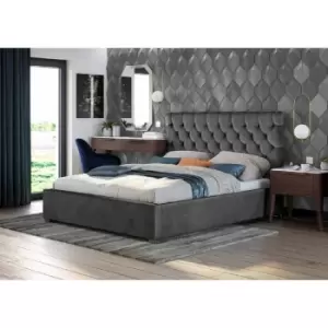 Envisage Trade - Rosiana Upholstered Beds - Plush Velvet, Small Double Size Frame, Grey - Grey