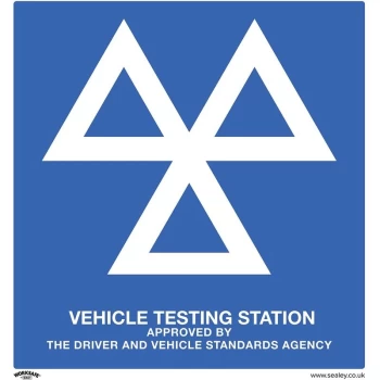 Sealey SS51P1 Warning Safety Sign - MOT Testing Station - Rigid Plastic