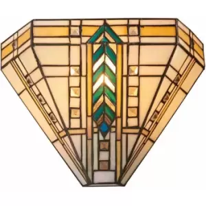 Loops - Tiffany Glass LED Wall Light - Art Deco Design - Dimmable - 40W E14 Golf Needed