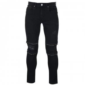 Firetrap Fashion Jeans Mens - Black Zips