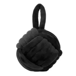 Knot Velvet Door Stop Black