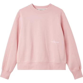 Calvin Klein Jeans Off Place Mono Crew Sweatshirt - SOFR BERRY TIV