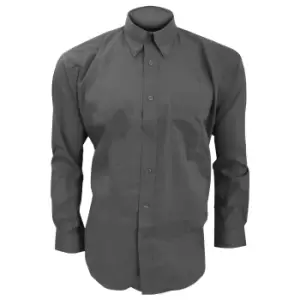 Kustom Kit Mens Long Sleeve Corporate Oxford Shirt (14.5inch) (Charcoal)