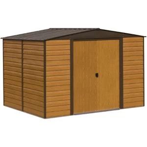 Arrow Woodvale 10X6 Apex Coffee Metal Shed With Floor - Assembly Service Included