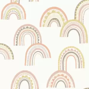 Holden Decor Boho Rainbow Blush/Orange Wallpaper