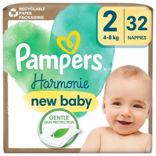 Pampers Harmonie New Baby Size 2 32 Nappies