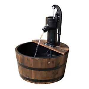 Outsunny Water Pump Fountain, f44 x 59H cm-Wood Beown