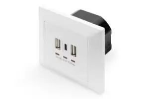 Digitus Socket with USB A & USB-C Ports, flush mounted