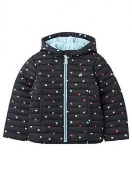 Joules Girls Kinnaird Hearts Padded Coat - Navy, Size 5 Years, Women