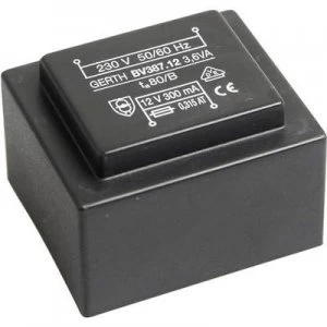 PCB mount transformer 1 x 230 V 2 x 12 V AC 3.60 VA 150 mA